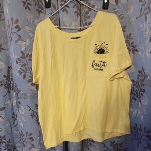Yellow Graphic Tee with Sunflower Design